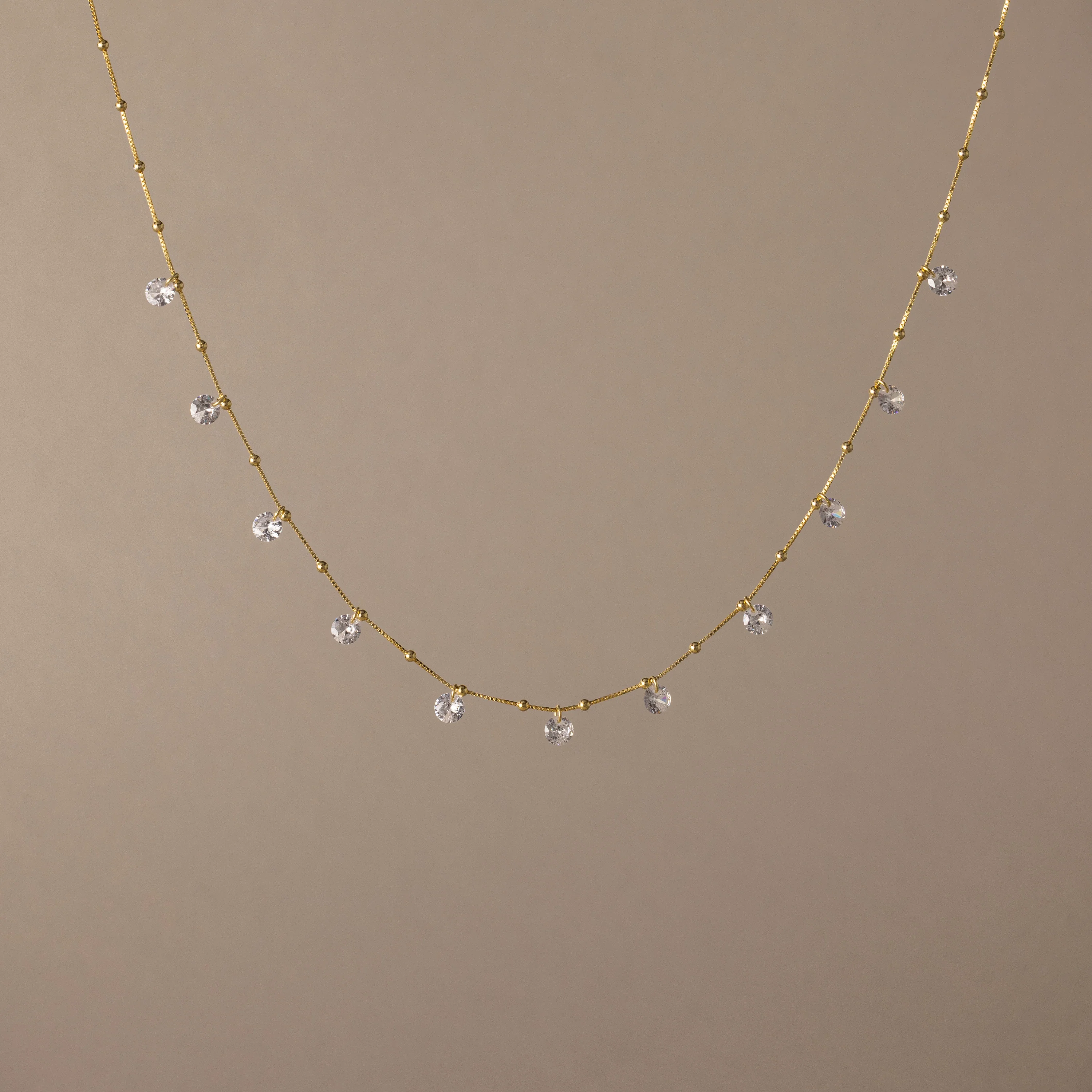 Satellite Diamond Necklace in 18K Gold