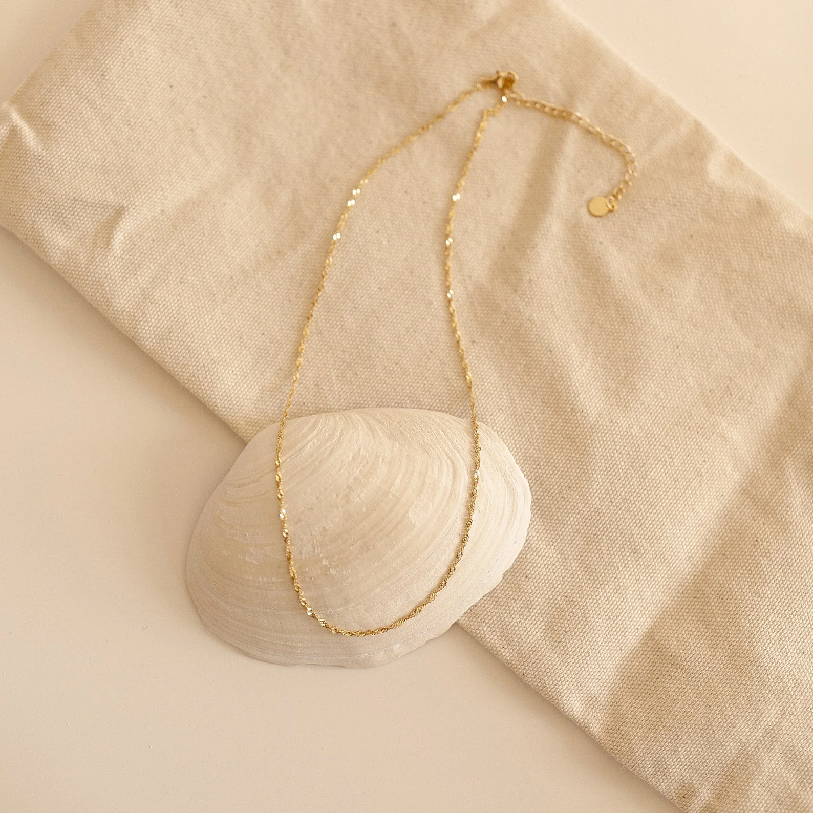 Singapore Twist Necklace in 18K Gold