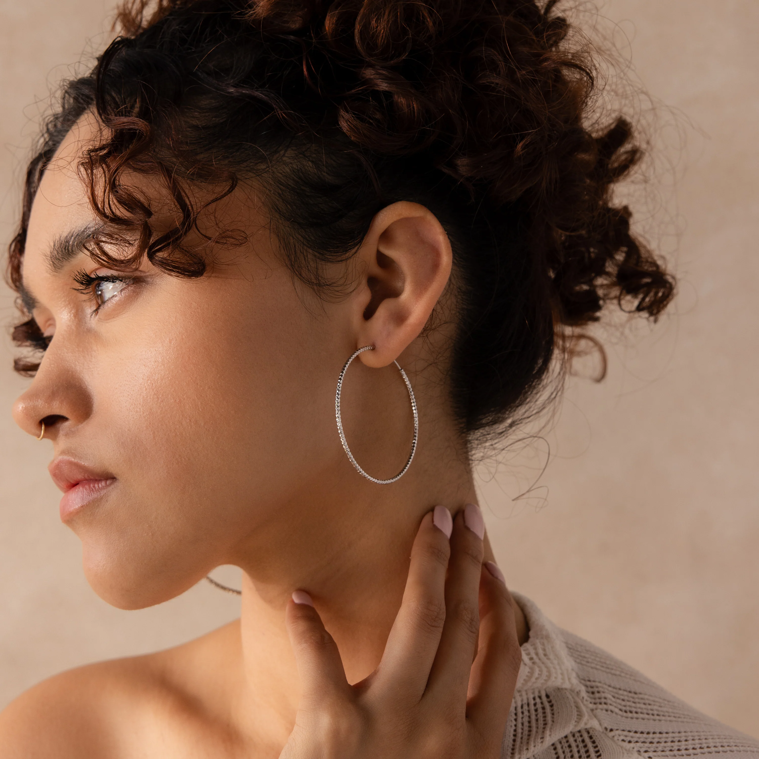 Thin Sparkle Hoops - Image 4