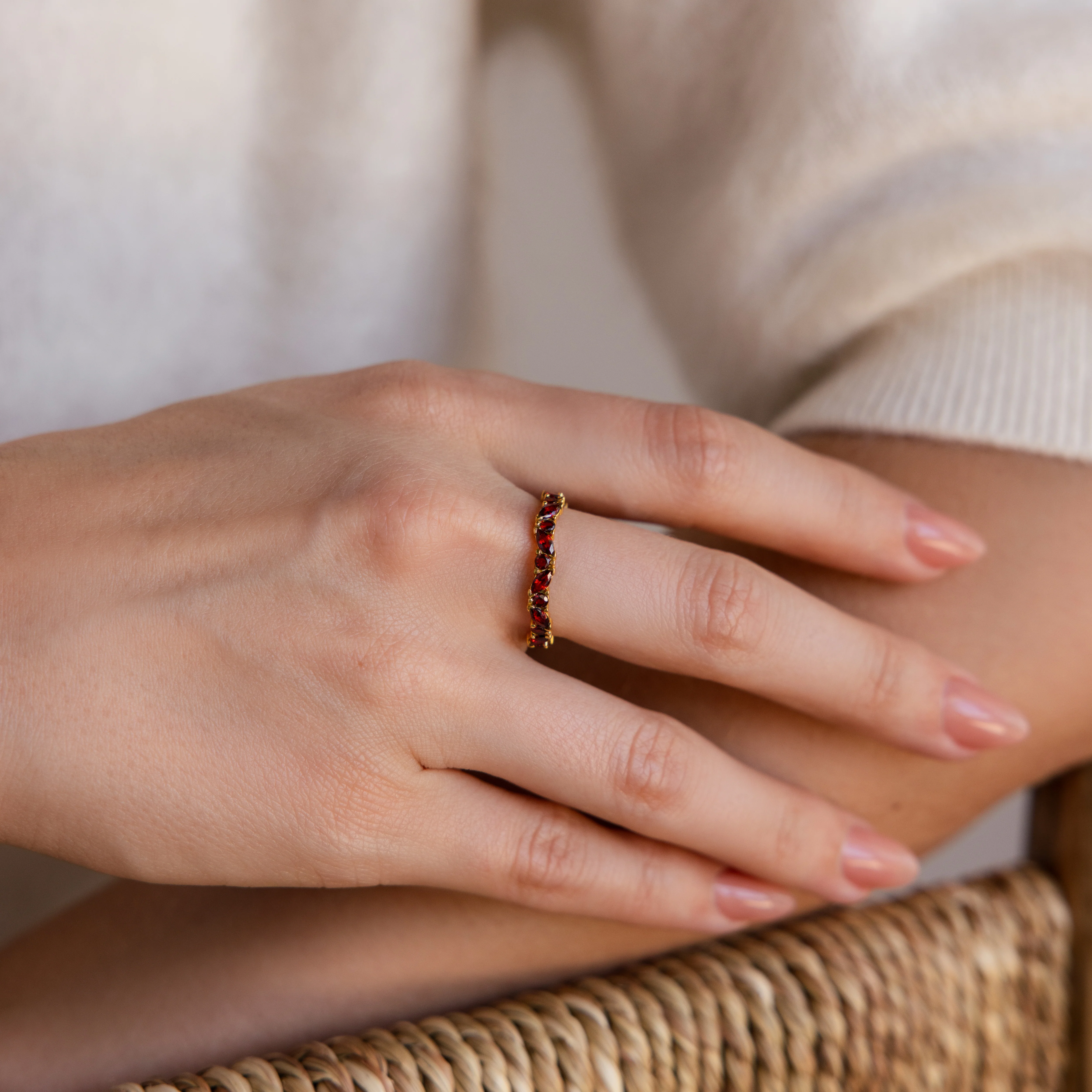 Staggered Marquise Birthstone Ring - Image 12