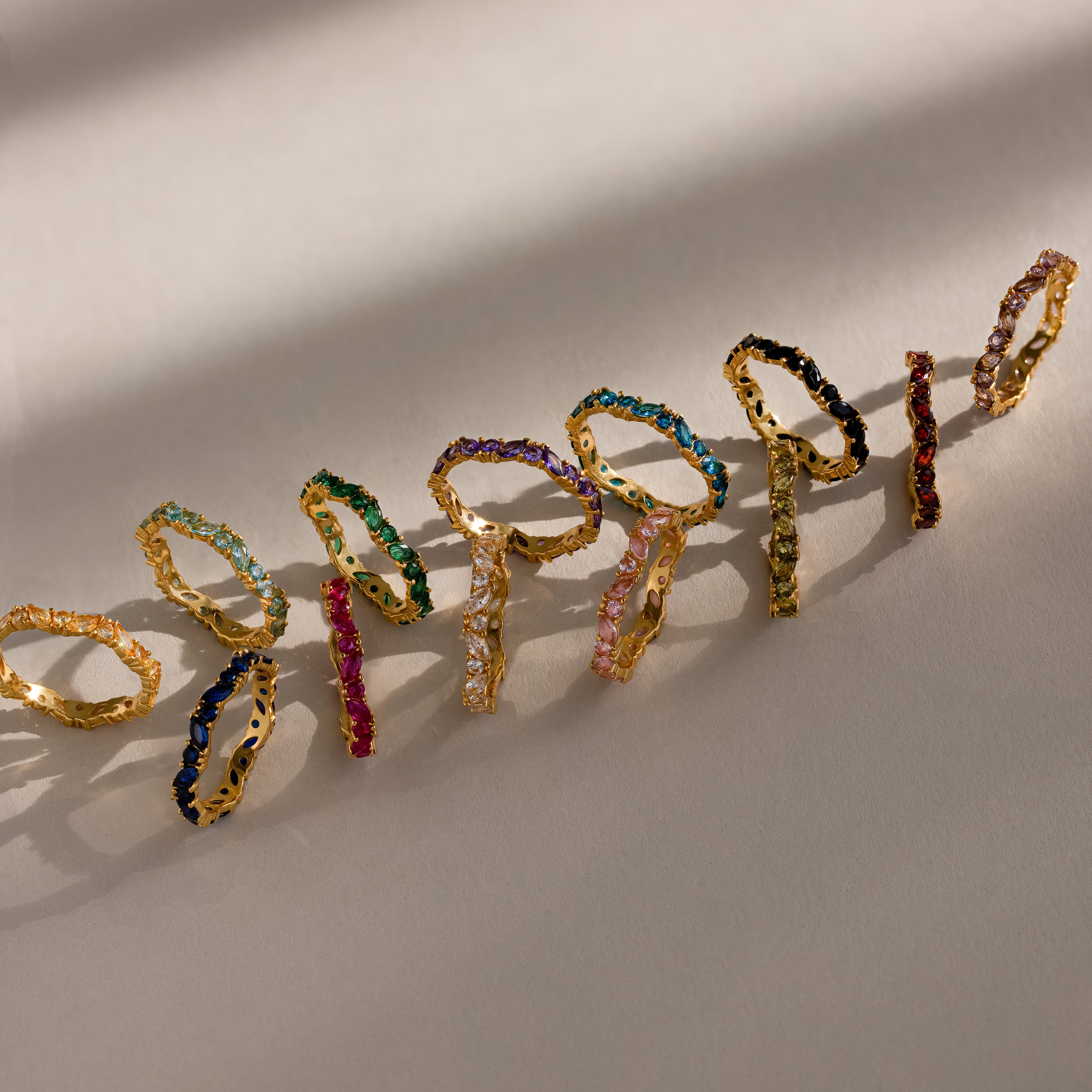 Staggered Marquise Birthstone Ring - Image 14