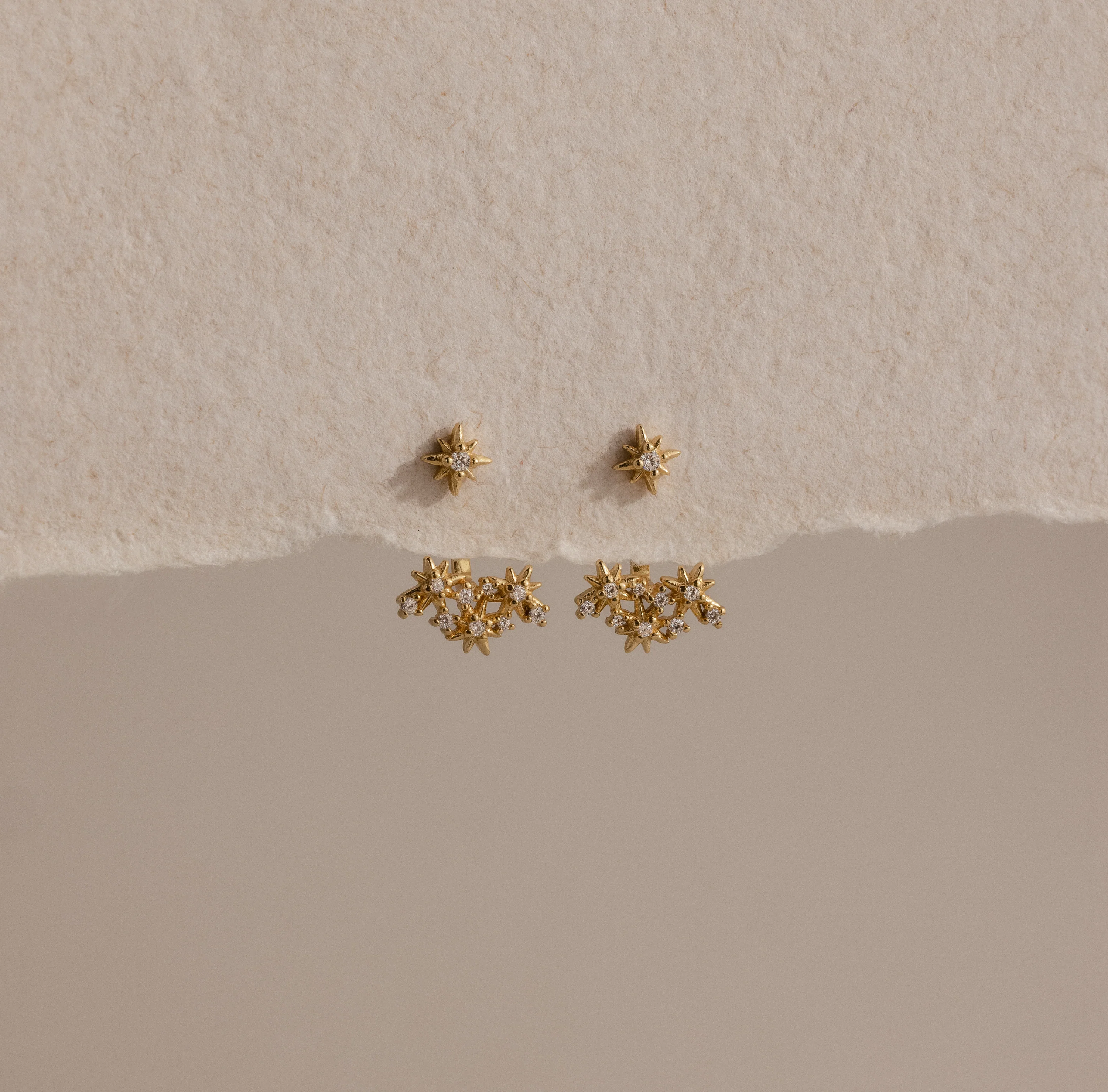 Starburst Cluster Ear Jackets in 18K Gold