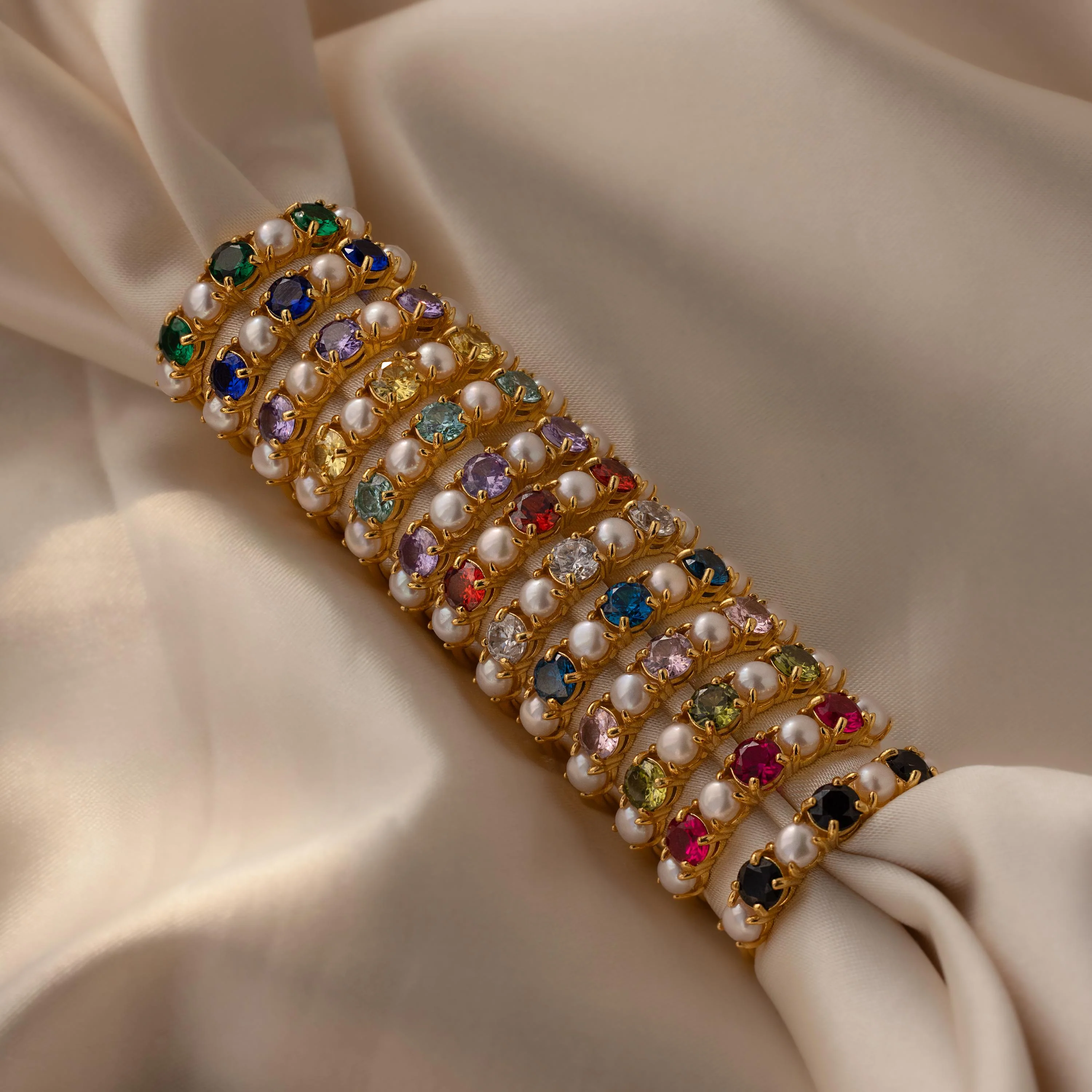 Garnet & Pearl Lace Ring - Image 3