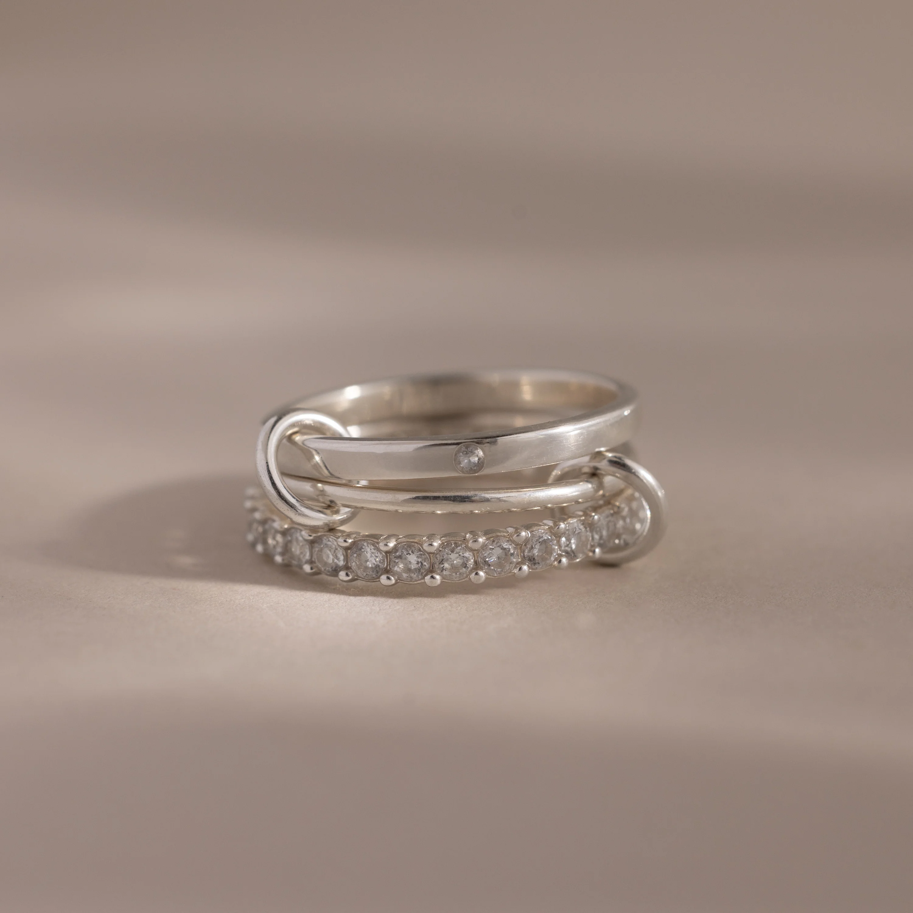 Triple Linked Diamond Ring Set - Image 3