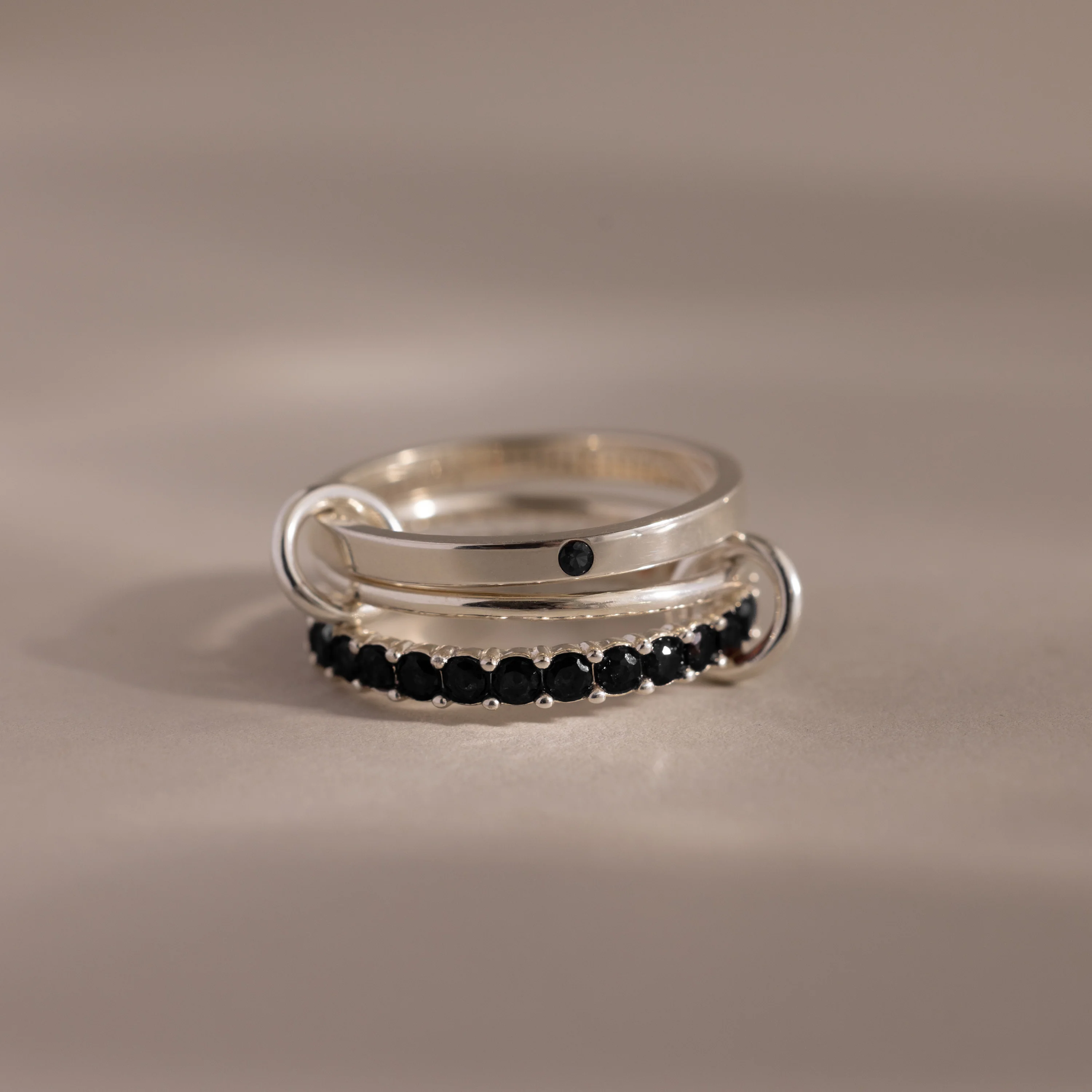 Triple Linked Onyx Ring Set - Image 3