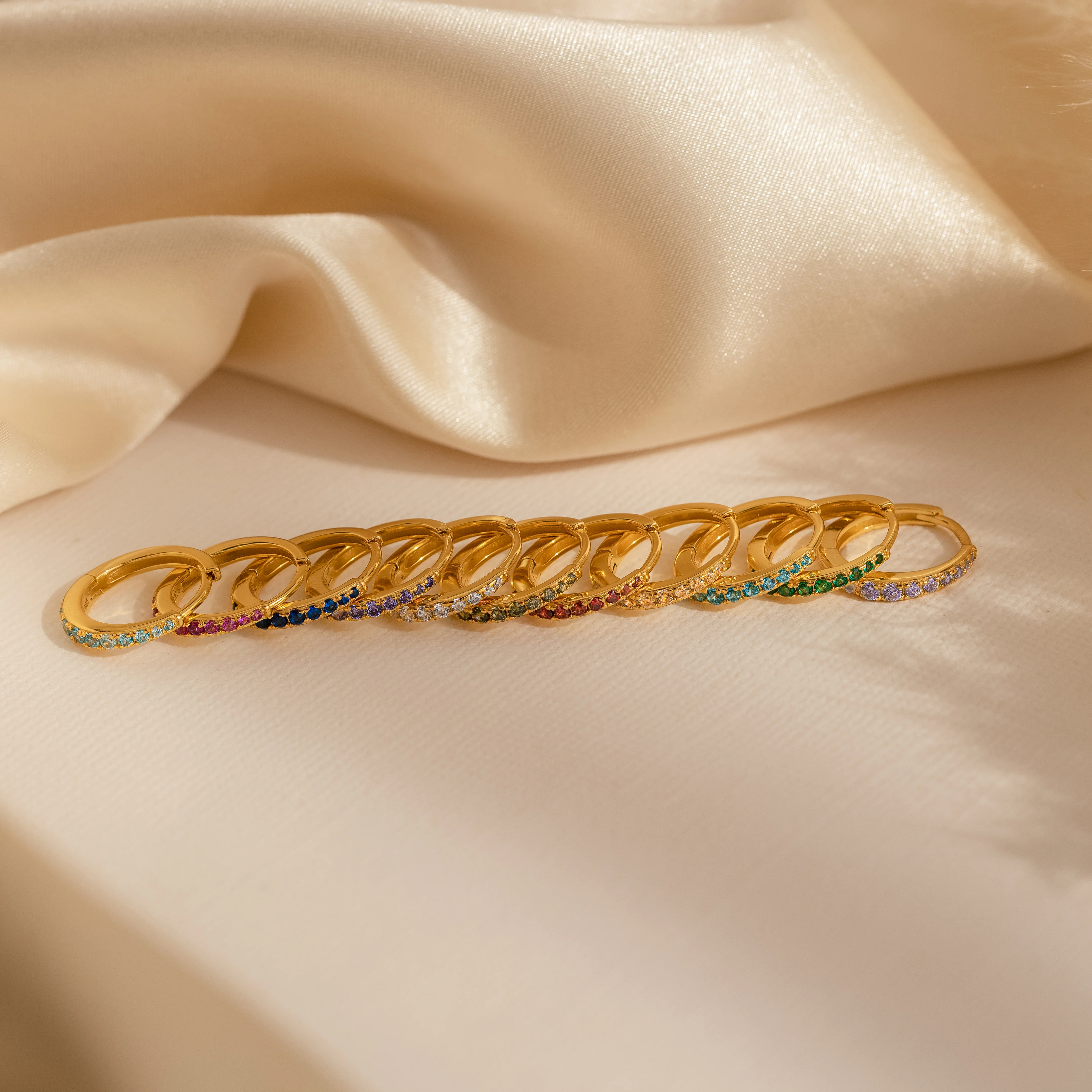 Vera Pave Birthstone Huggies - Image 18
