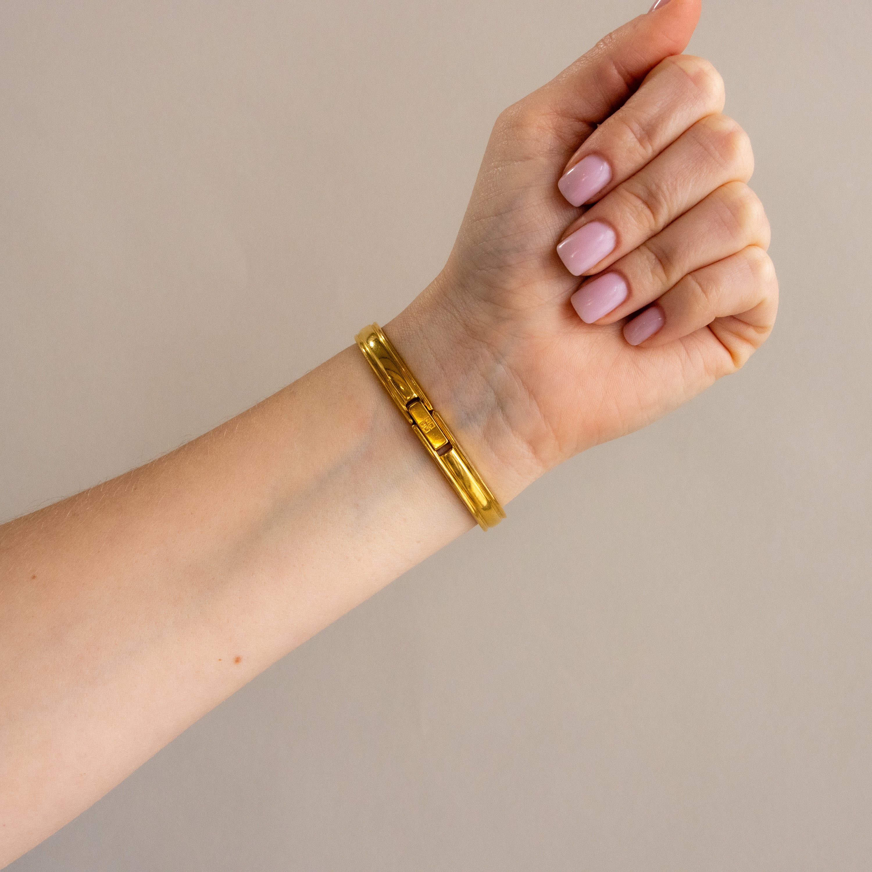 Vintage Givenchy Swiss Cuff Gold Watch - Image 3