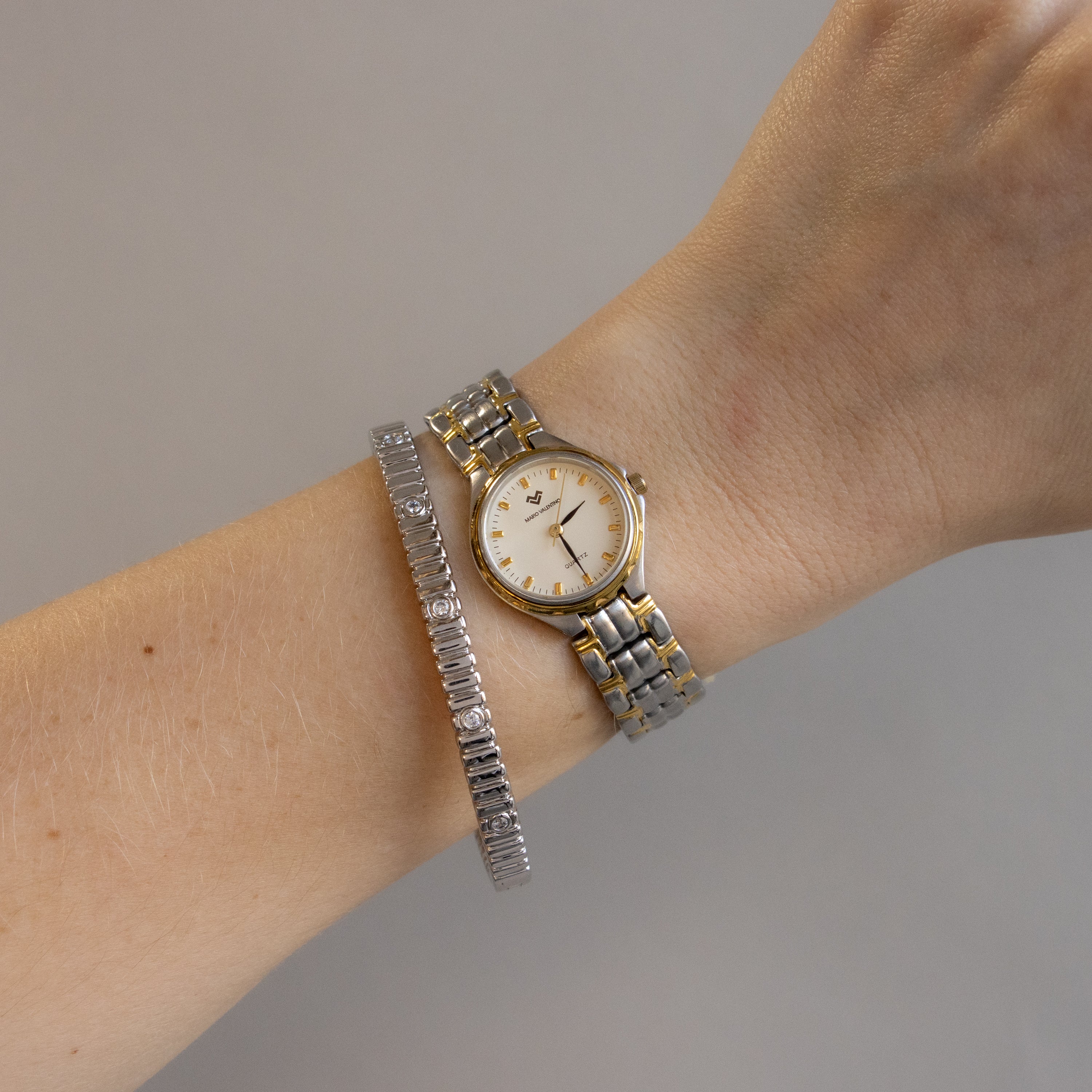 Vintage Mario Valentino Round Two Tone Watch