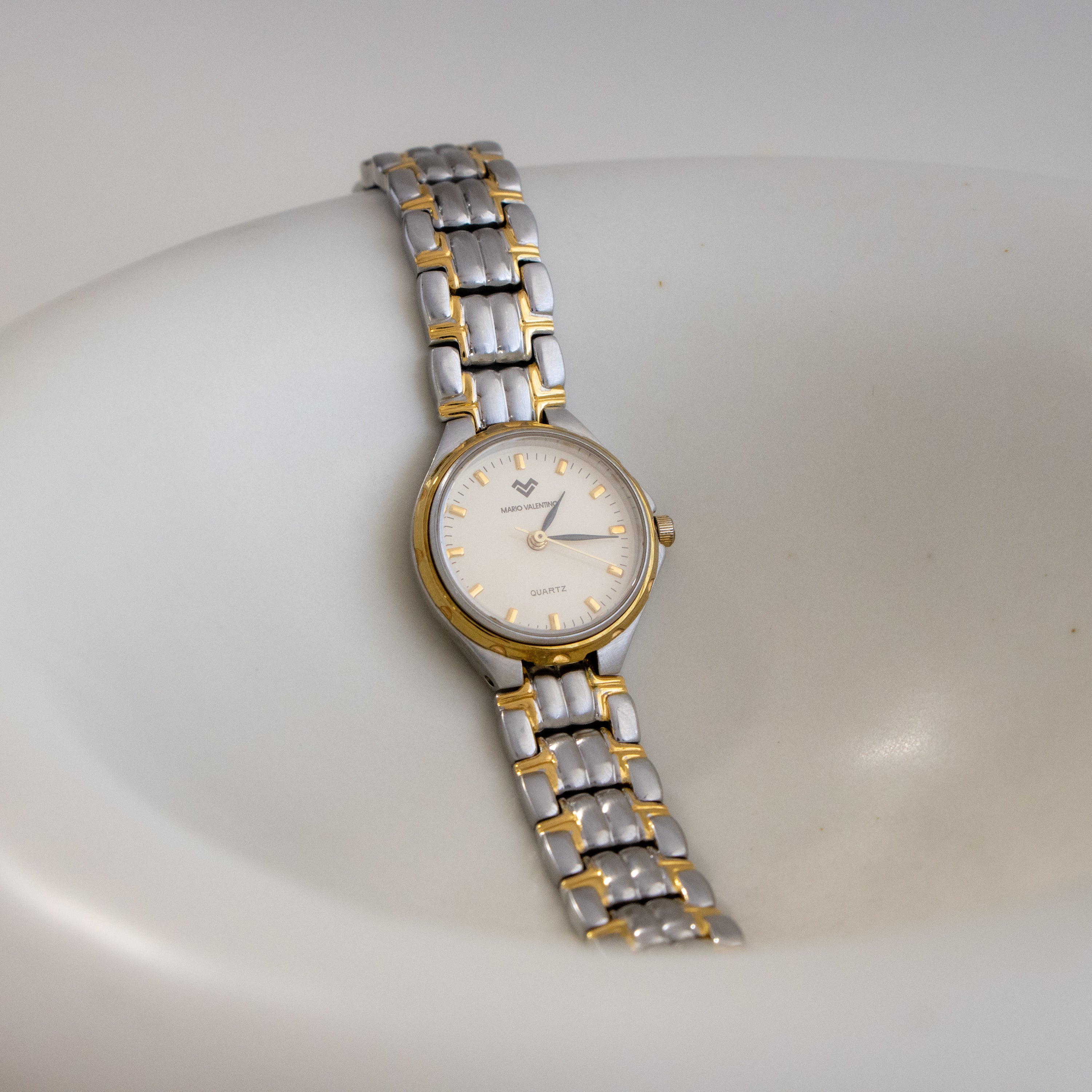 Vintage Mario Valentino Round Two Tone Watch - Image 2