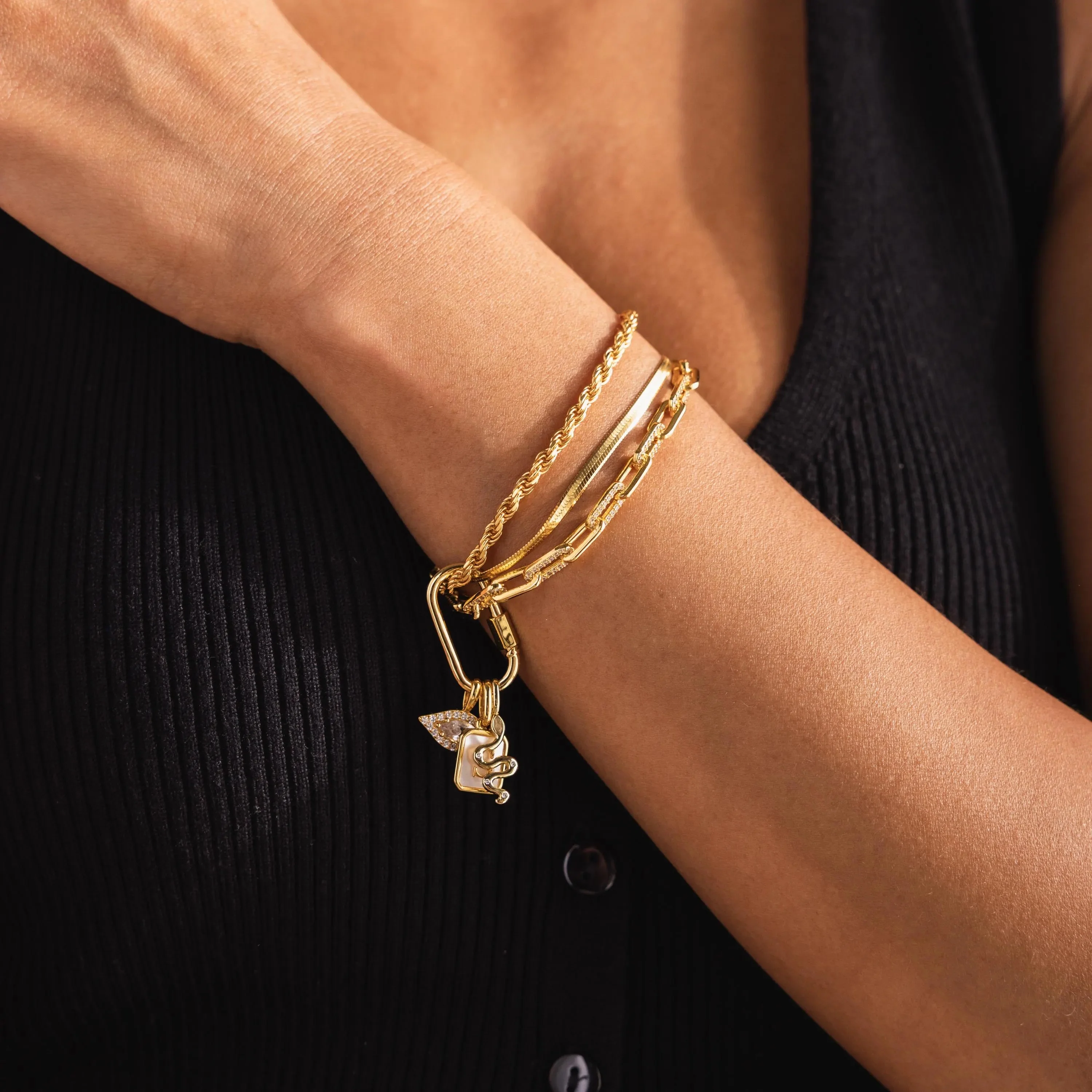 Viper Snake Charm in 18K Gold - Image 2