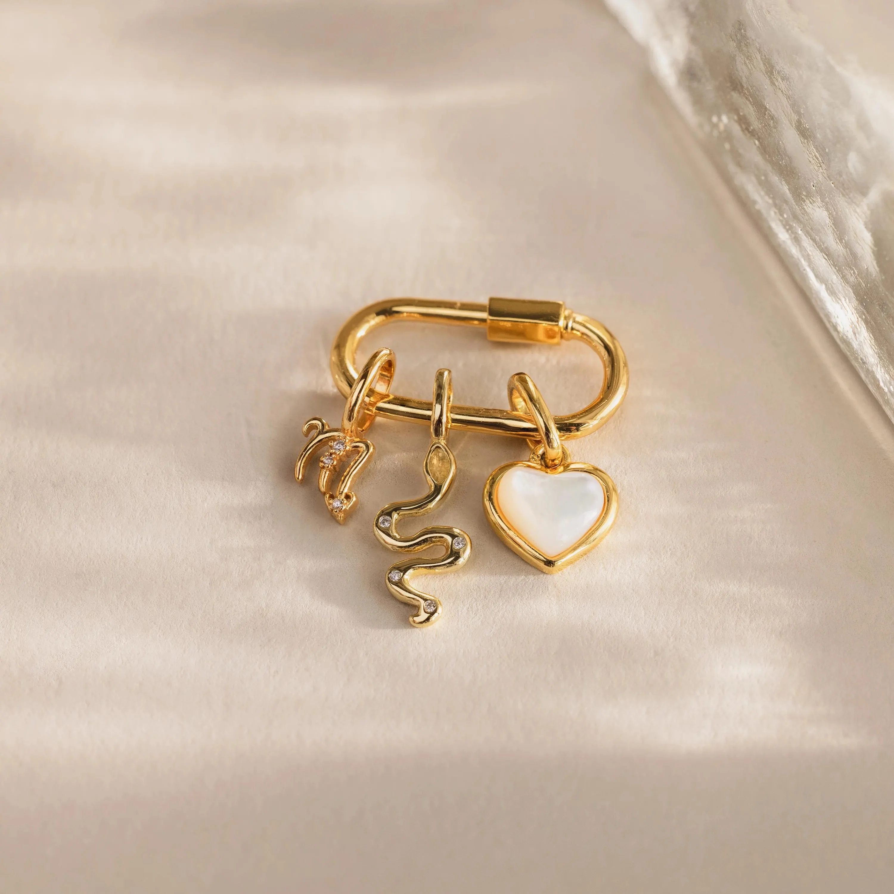 Viper Snake Charm in 18K Gold - Image 3